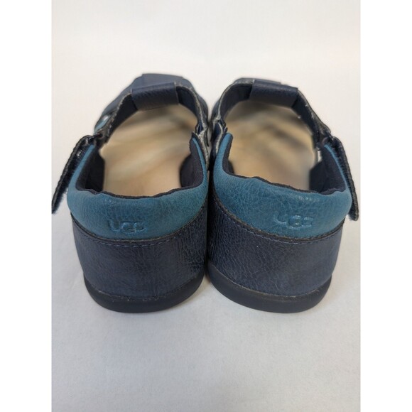 UGG Kylo Toddler Sandals 12 Blue Leather Strappy Breathable Comfort Flat Shoes - Picture 8 of 13